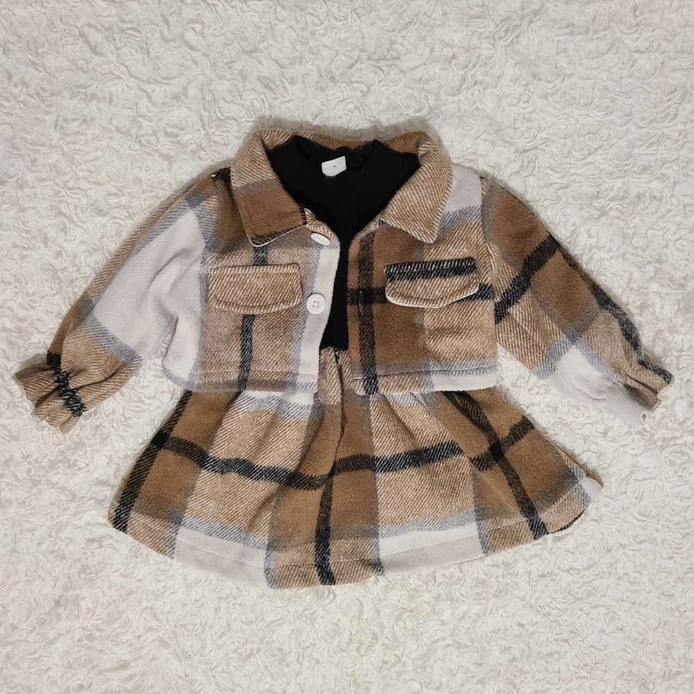Plaid Autumn Outfit for Baby Girl